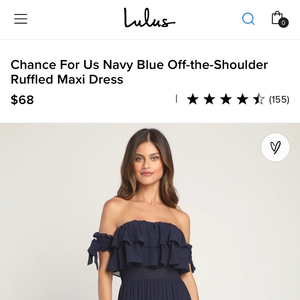 NEVER WORN Navy Ruffle Maxi Dress